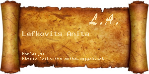 Lefkovits Anita névjegykártya
